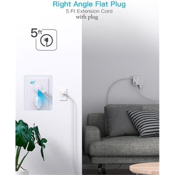 Surge Protector Power Strip - 8 Outlets with 4 USB (2 USB C) Charging Ports - Picture 7 of 8